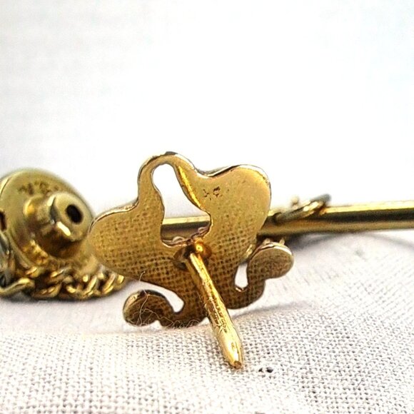 ANTIQUE TIE TACK LAPEL PIN ~ VICTORIAN BEAUTY ~ NOUVEAU ~ FLEUR DE LIS 1880-1900 - Picture 6 of 12